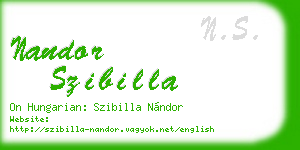 nandor szibilla business card