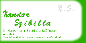 nandor szibilla business card